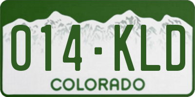 CO license plate 014KLD
