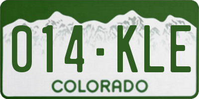 CO license plate 014KLE