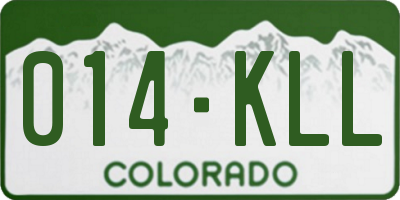 CO license plate 014KLL