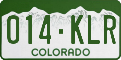 CO license plate 014KLR