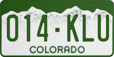 CO license plate 014KLU