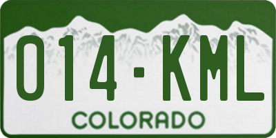 CO license plate 014KML