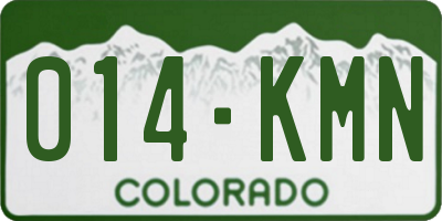 CO license plate 014KMN
