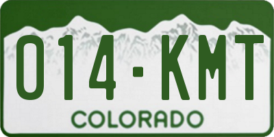 CO license plate 014KMT