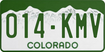 CO license plate 014KMV