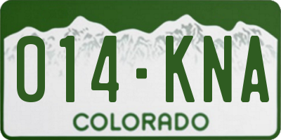CO license plate 014KNA