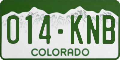 CO license plate 014KNB