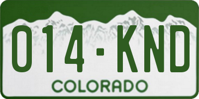 CO license plate 014KND