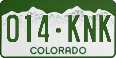 CO license plate 014KNK