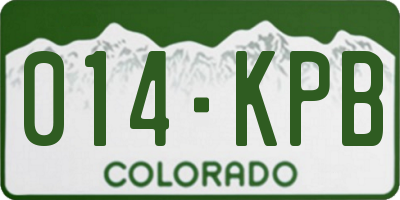 CO license plate 014KPB
