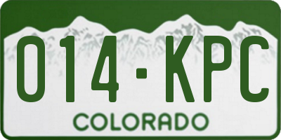 CO license plate 014KPC