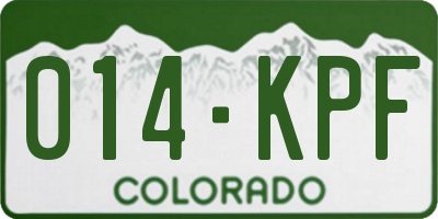 CO license plate 014KPF