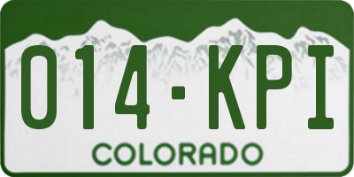 CO license plate 014KPI