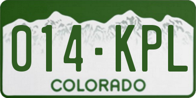 CO license plate 014KPL