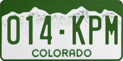 CO license plate 014KPM