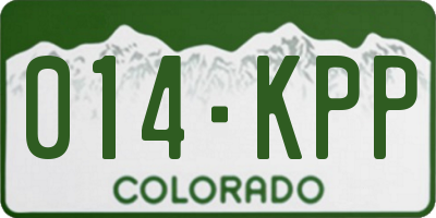CO license plate 014KPP