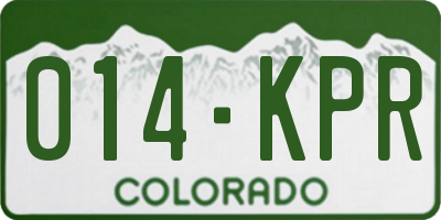 CO license plate 014KPR