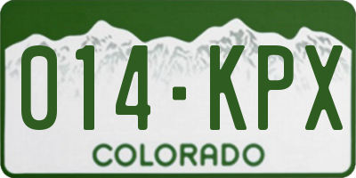 CO license plate 014KPX