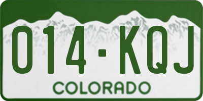 CO license plate 014KQJ