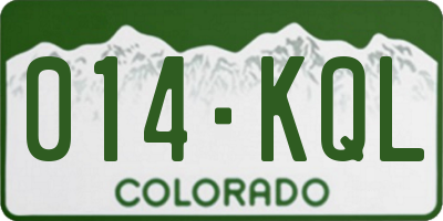 CO license plate 014KQL