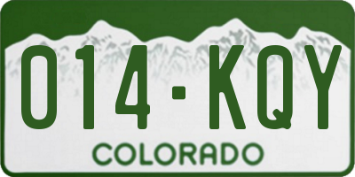 CO license plate 014KQY