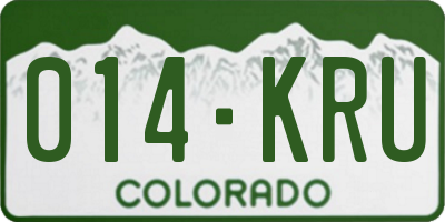 CO license plate 014KRU