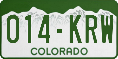 CO license plate 014KRW