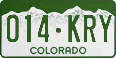 CO license plate 014KRY