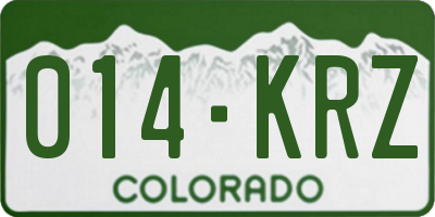 CO license plate 014KRZ