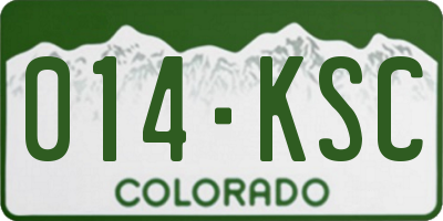 CO license plate 014KSC