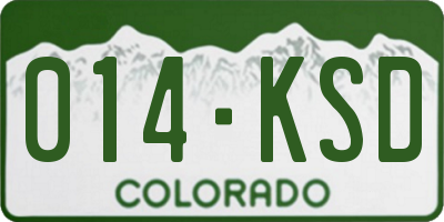 CO license plate 014KSD