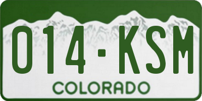 CO license plate 014KSM