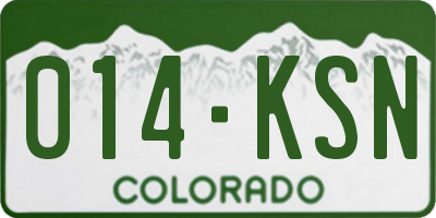 CO license plate 014KSN
