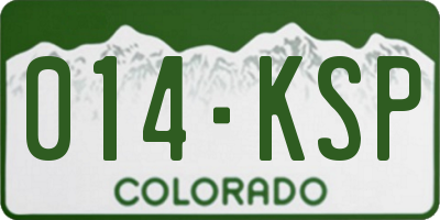 CO license plate 014KSP