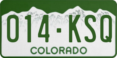 CO license plate 014KSQ