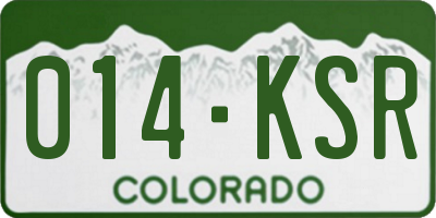 CO license plate 014KSR