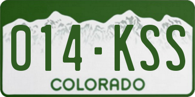 CO license plate 014KSS