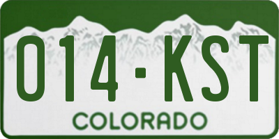 CO license plate 014KST