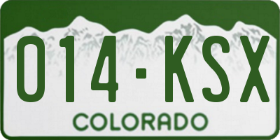 CO license plate 014KSX
