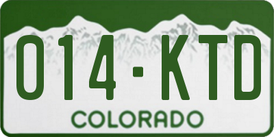 CO license plate 014KTD