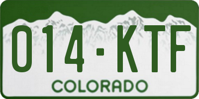 CO license plate 014KTF