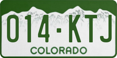 CO license plate 014KTJ