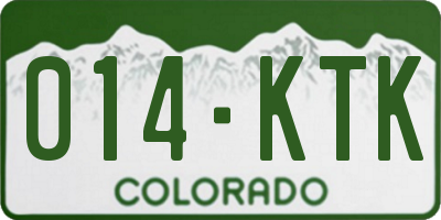 CO license plate 014KTK
