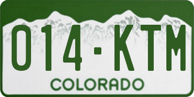CO license plate 014KTM