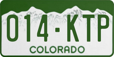 CO license plate 014KTP