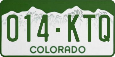 CO license plate 014KTQ