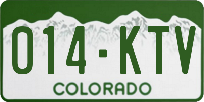 CO license plate 014KTV