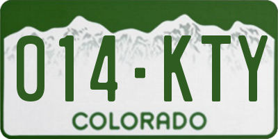CO license plate 014KTY