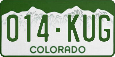 CO license plate 014KUG