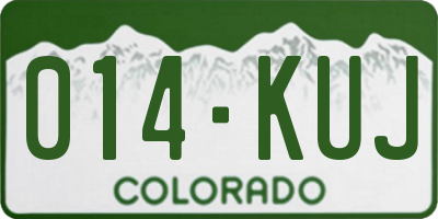 CO license plate 014KUJ